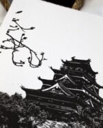 Linogravure château Hiroshima