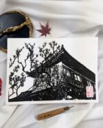 Linogravure du Ryokan de Miyajima