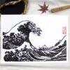 Linogravure japonaise vague de Kanagawa faite main