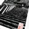 Linogravure originale de la vallée de Kurama