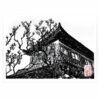 Linogravure d'un ryokan à Miyajima
