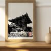 Linogravure fait main d’une cloche sacrée japonaise à Nagoya
