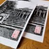 Linogravure des marches du sanctuaire Kifune Jinja - Papier lisse ou artisanal