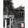 Linogravure des marches du sanctuaire Kifune Jinja - Face