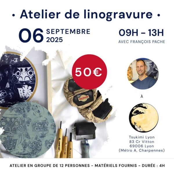 atelier linogravure septembre 2025 Lyon