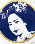 Linogravure portrait d'une maiko