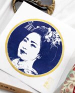 Linogravure portrait d'une maiko