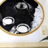 Linogravure japonaise heure du thé