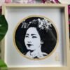 Linogravure japonaise portrait de maiko