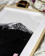 Linogravure japonaise fait main mont fuji