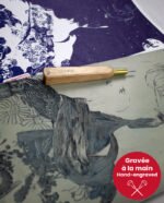 Linogravure Tsukimi Hidari