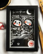 Linogravure Shisa - Estampe Japonaise Kawaii | Collection Kodomo