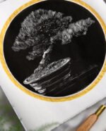 Gravure Japonaise Inspirée par l’Art des Bonsaïs
