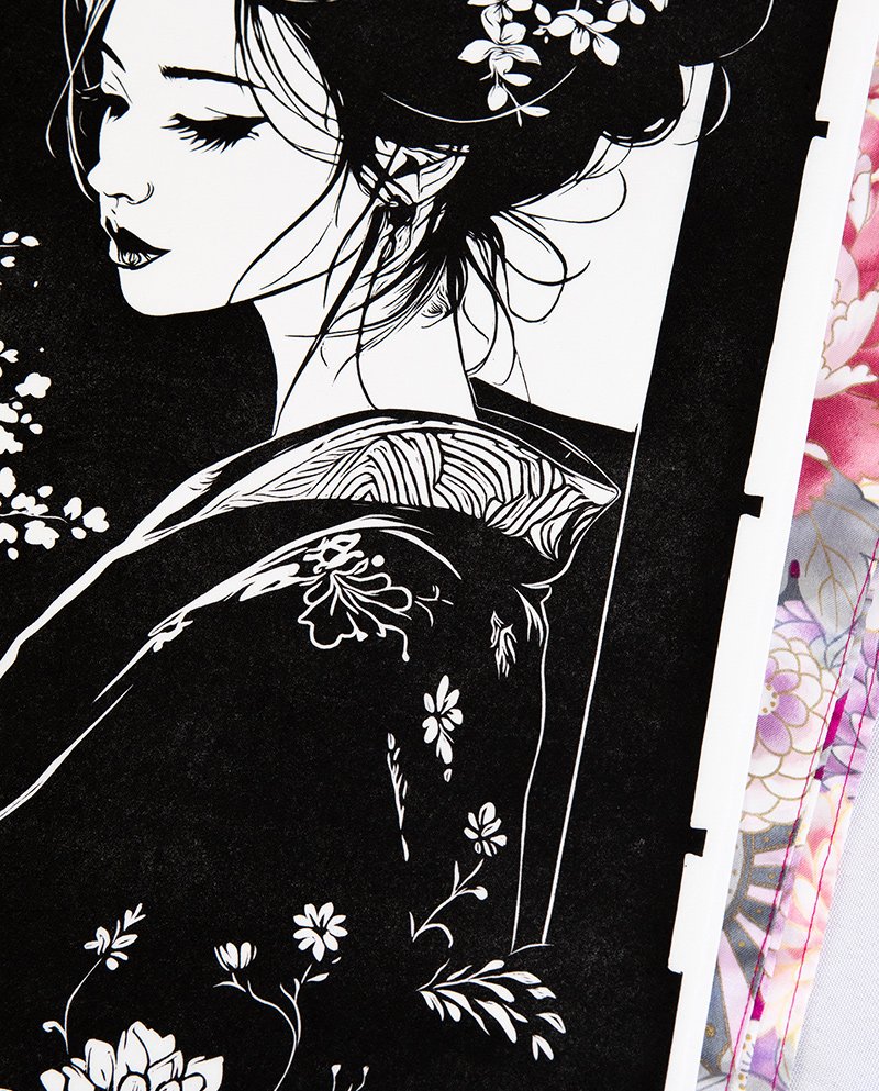 Linogravure Japonaise "Yoru no Sasayaki" – Le Murmure de la Nuit