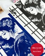 Linogravure Japonaise "Yoru no Sasayaki" – Le Murmure de la Nuit