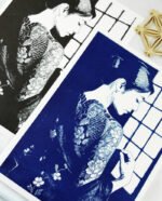 Linogravure japonaise Himeraretabi 秘められた美, "beauté cachée" noir