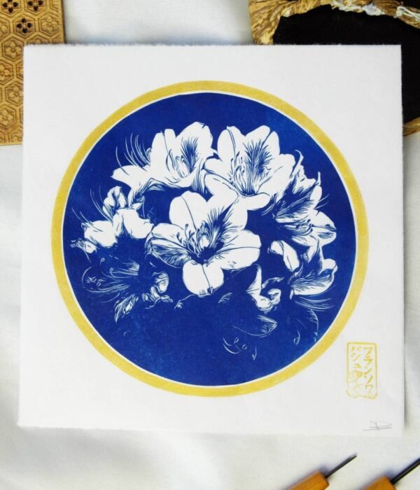 Aealée japonaise estampe japonaise bleue
