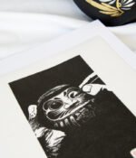 Linogravure japonaise daruma Kansha gratitude