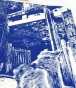 Estampe en linogravure d'un daim sacré de Nara imprimée sur papier washi