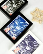 Linogravure Kappa en hiver – Estampe japonaise artisanale faite main